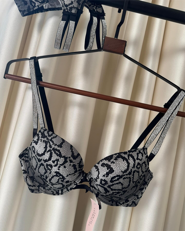 Grey Snake Print VS Bra Set Imported