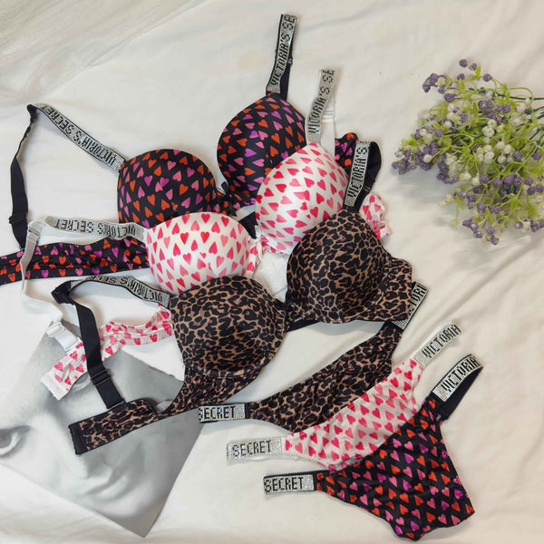 Premium VS Hearts Bra Set