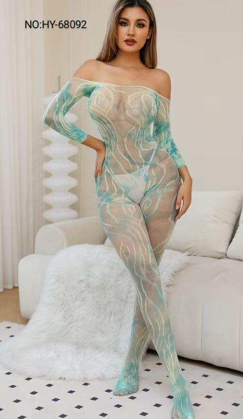 Powder Green Tie and Die Body Stocking