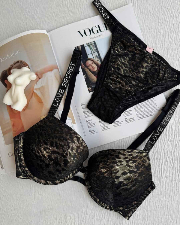 Premium VS Tiger Print Bra Set
