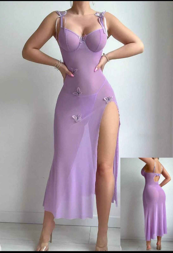 Princess Mesh Butterfly Long Gown