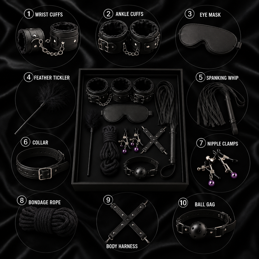 Premium 10-Piece Bondage Fun Kit – Soft, Comfortable & Beginner-Friendly