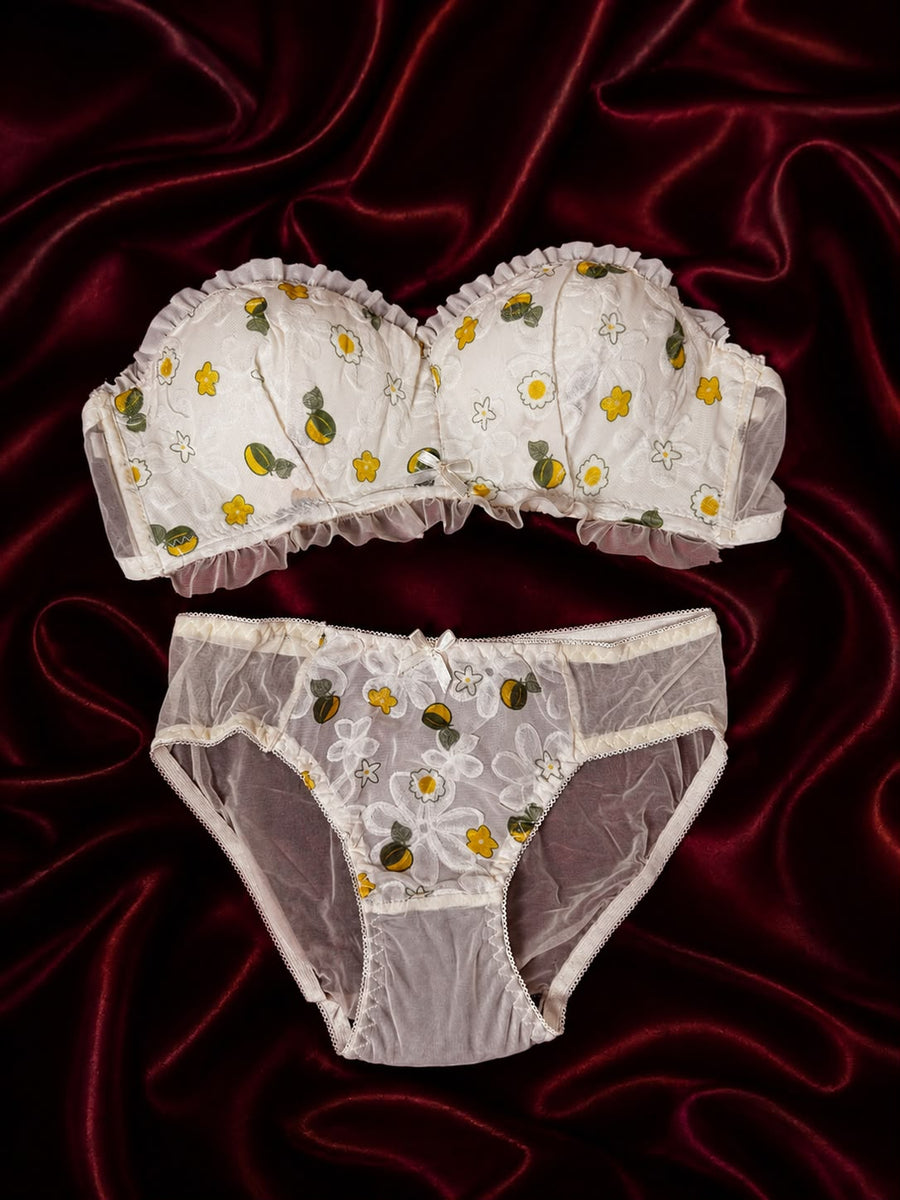 Blossom Veil Floral Lingerie Set