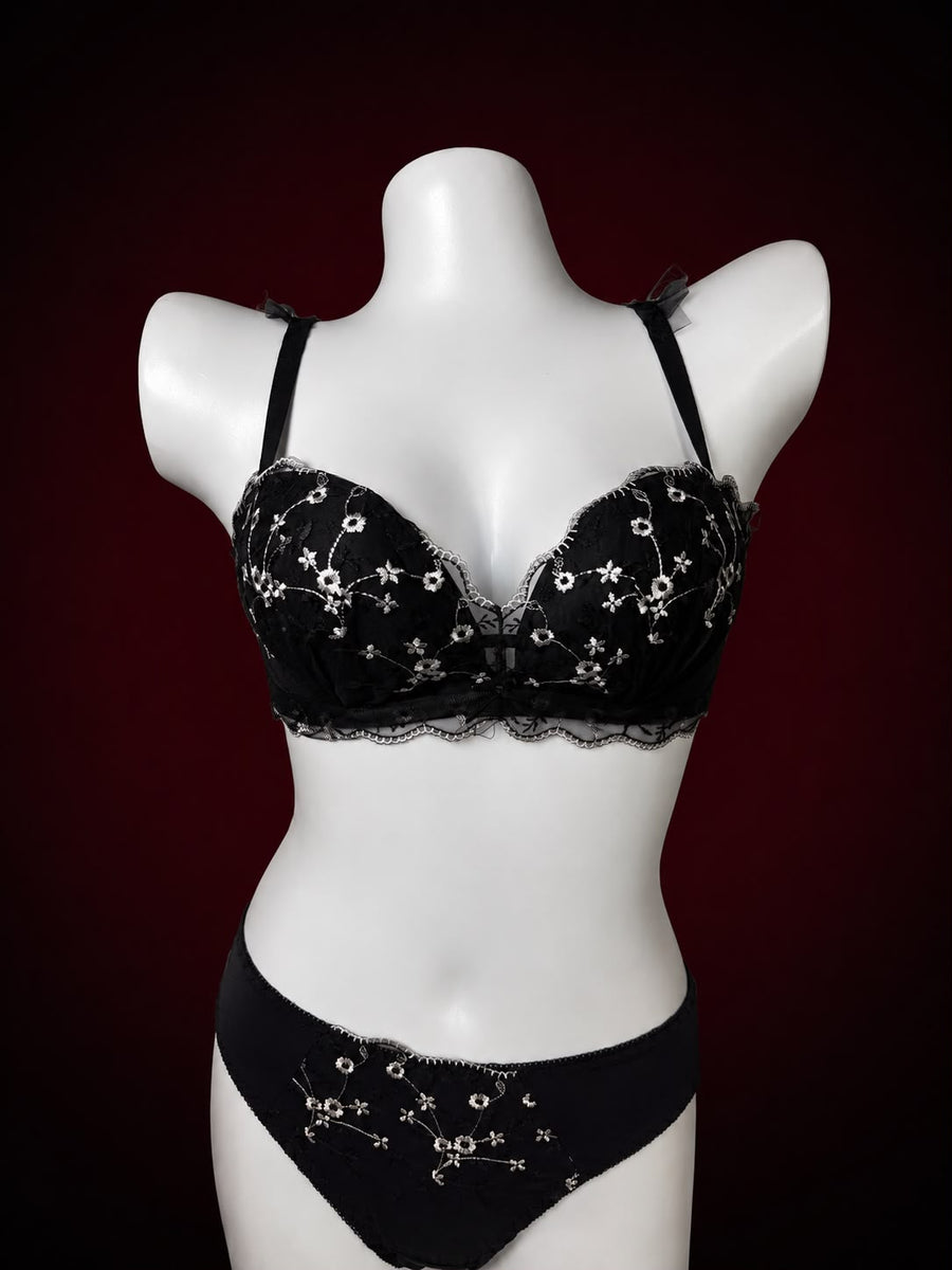 Crimson Bloom Lace Lingerie Set
