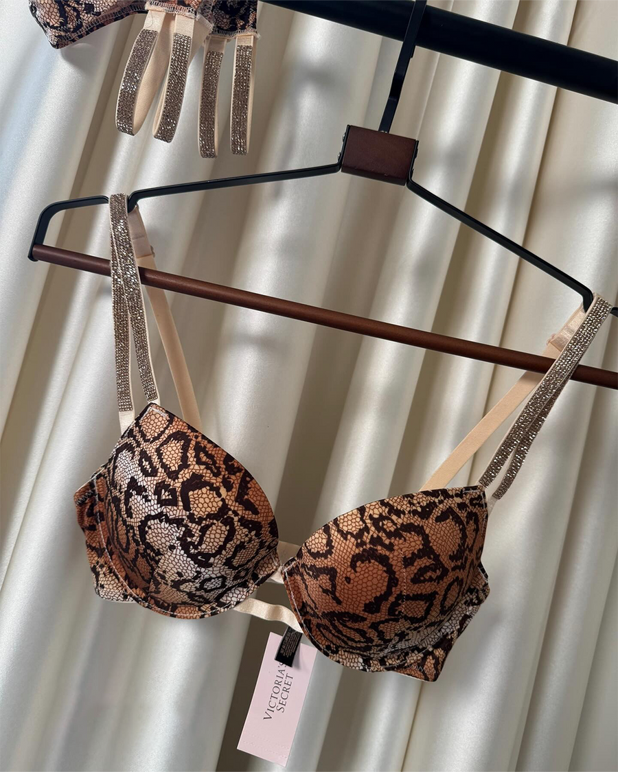 Golden Snake Print VS Bra Set Imported
