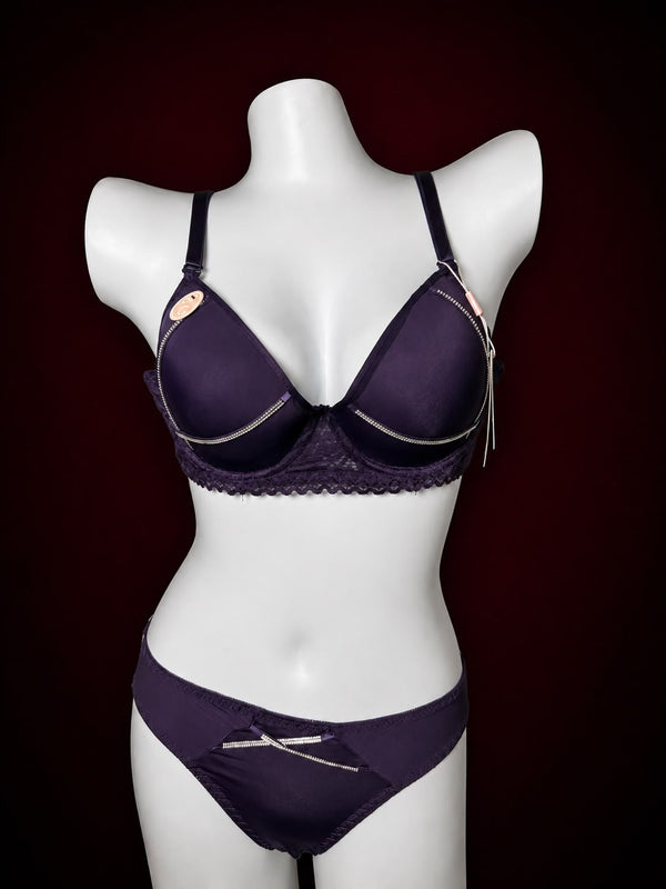 Midnight Charm Satin Lace Set