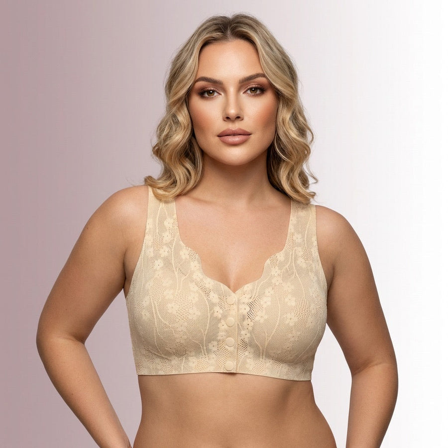 Front Open Creamy Soft Seamless Bra