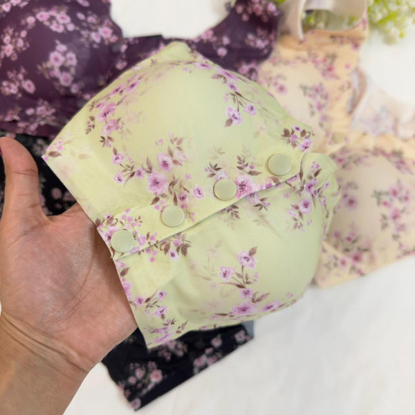 Floral Butter Soft Front Open Seamless Bra